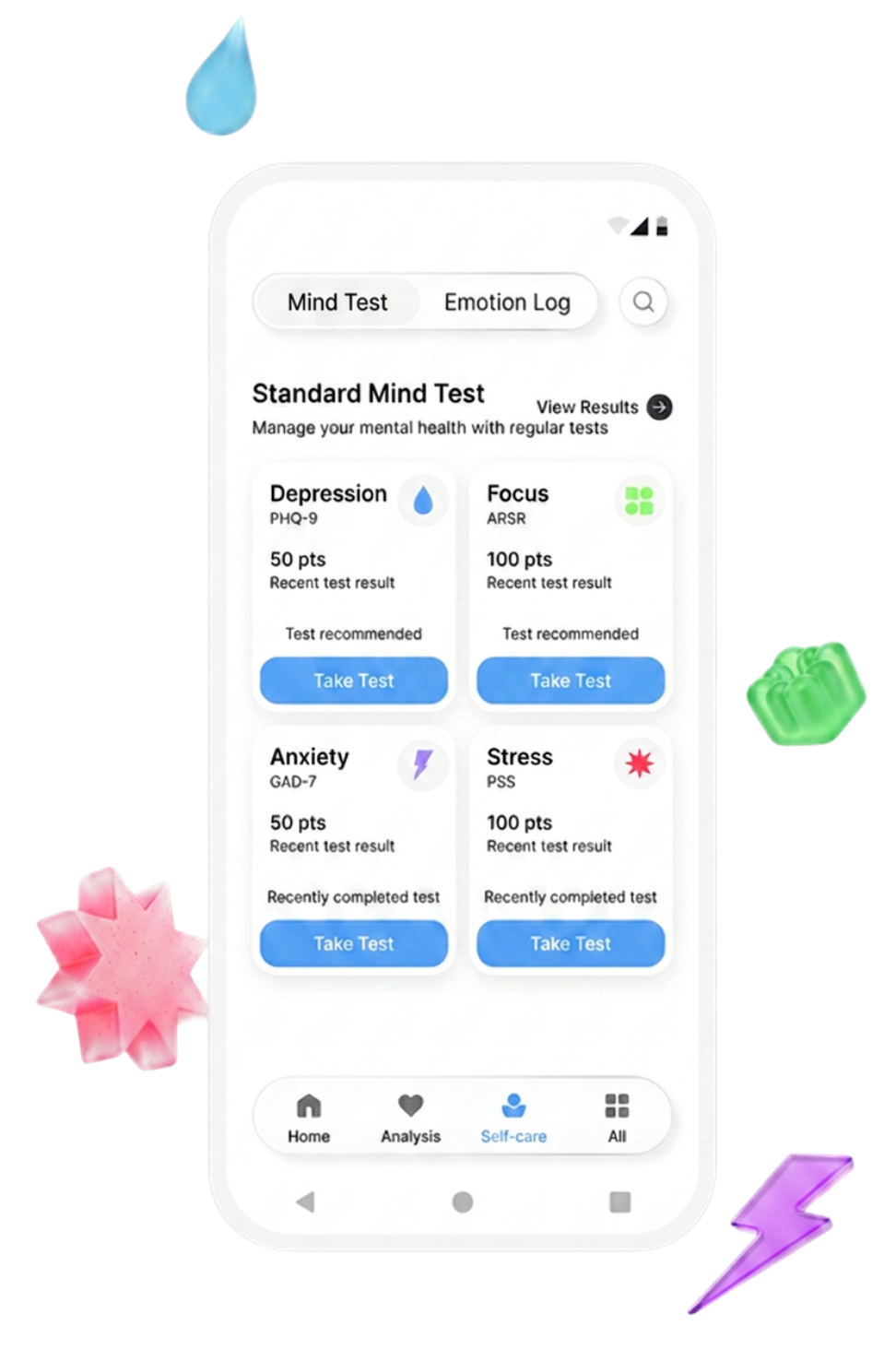 inCare test screen examples